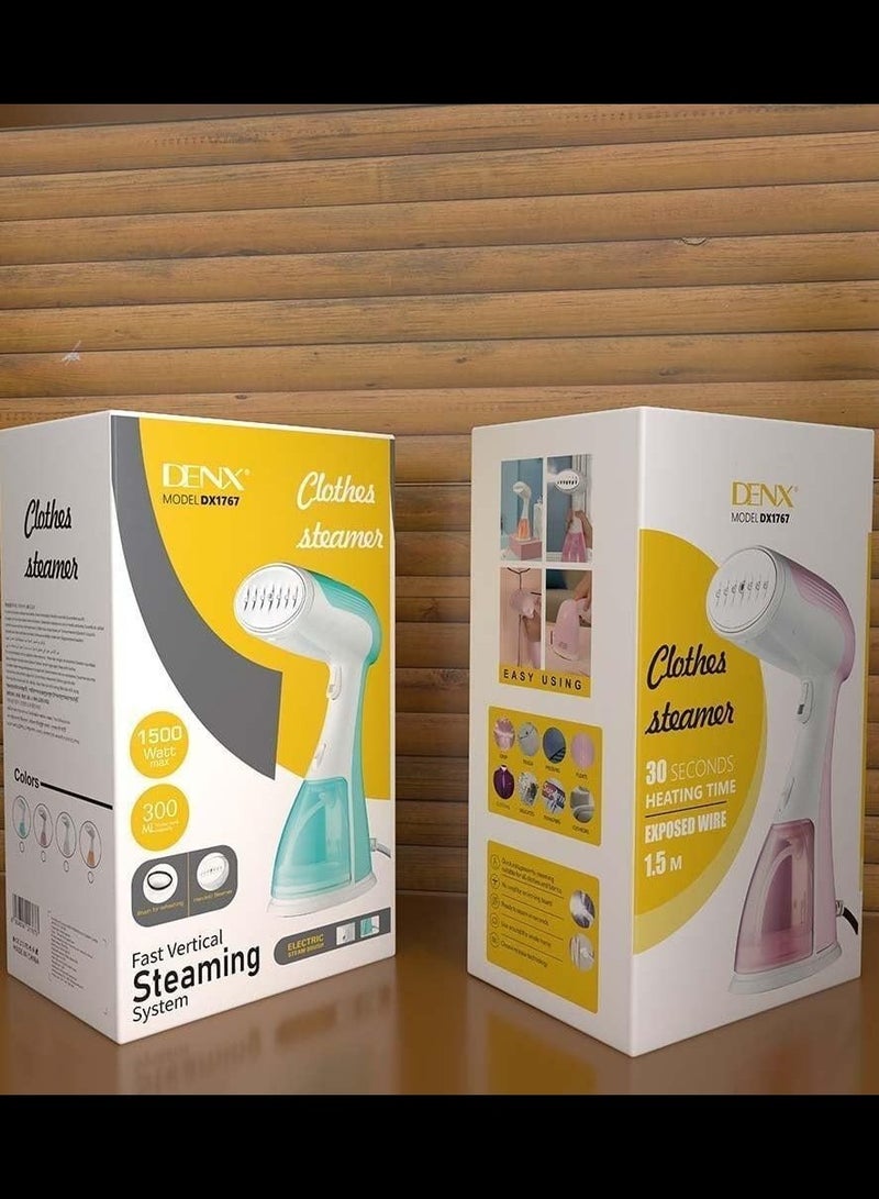 Denx Portable Garment Steamer 1500W – Fast Heat-Up, Powerful Steam, Wrinkle & Odor Removal – Travel-Friendly Design DX1767 - Image 2