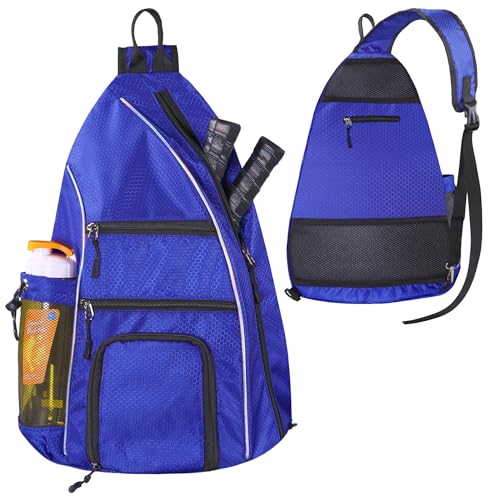 LLYWCM Reversible Crossbody Sling Backpack - Pickleball Paddle, Tennis, Travel Bag for Women & Men (Blue) - Image 1