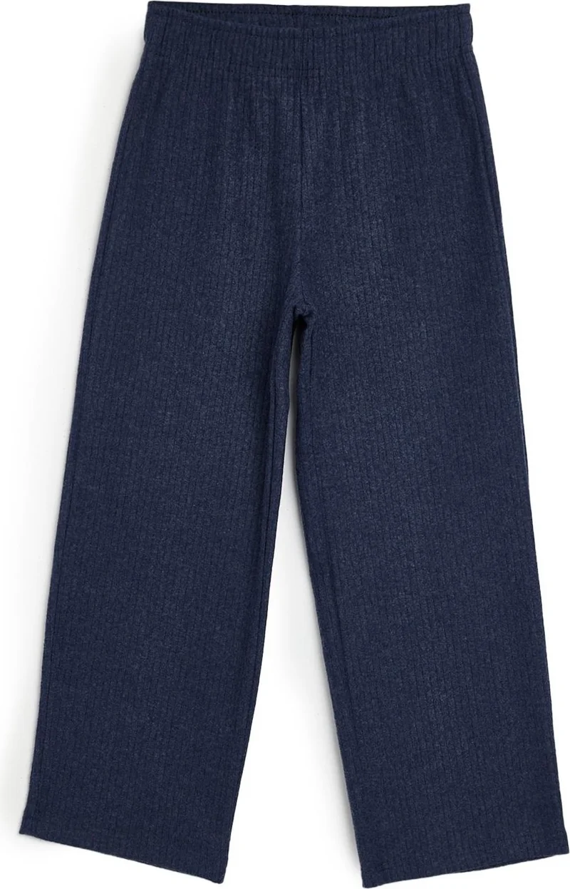 mmetalic Elastic Waist Indigo Girls Tracksuit Bottoms - Comfortable Wide Leg Thick Fabric 7-8-9-10-11-12-13-14 Years
