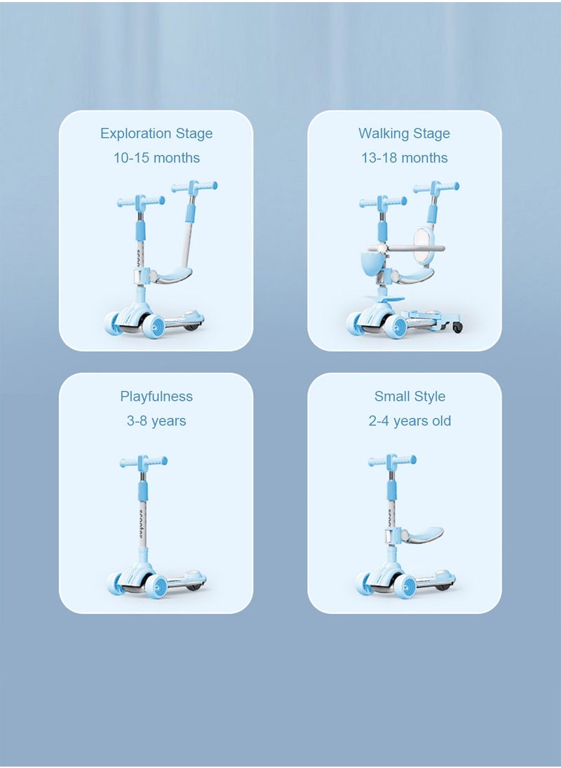 MaBaby Kids Scooter 6 in 1 with Music and LED Wheels, Kick Scooter for 1-3-6 Years with Seat Adjustment Convenient Folding Children's Scooter  - Image 2