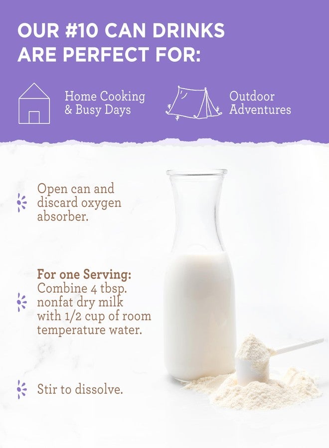ReadyWise Simple Kitchen Instant Nonfat Dry Milk Powder - 50 Servings #10 Can, Non Fat Powdered Milk Bulk, Dried & Vitamin D Fortified, Daily Use & Emergency Food Long Term Storage, up to 25 Year Shelf Life - Image 3