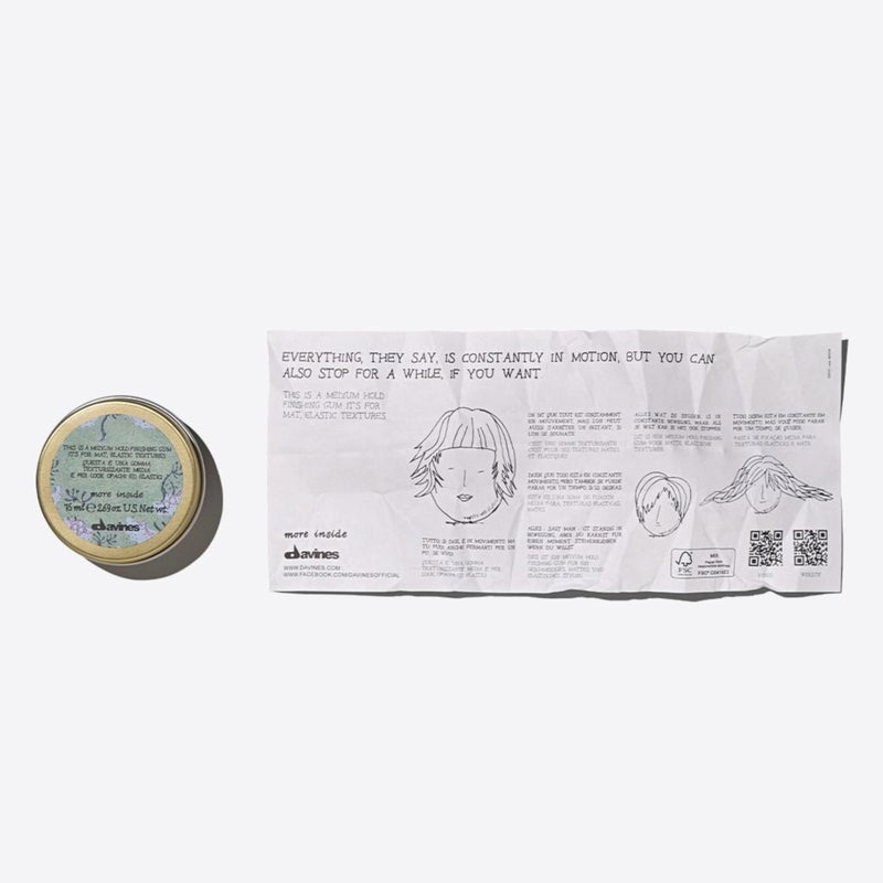 Davines This Is A Medium Hold Finishing Gum, Residue-Free Lightweight And Workable Finish For A Texturized And Sleek Style, 2.69 oz - Image 2