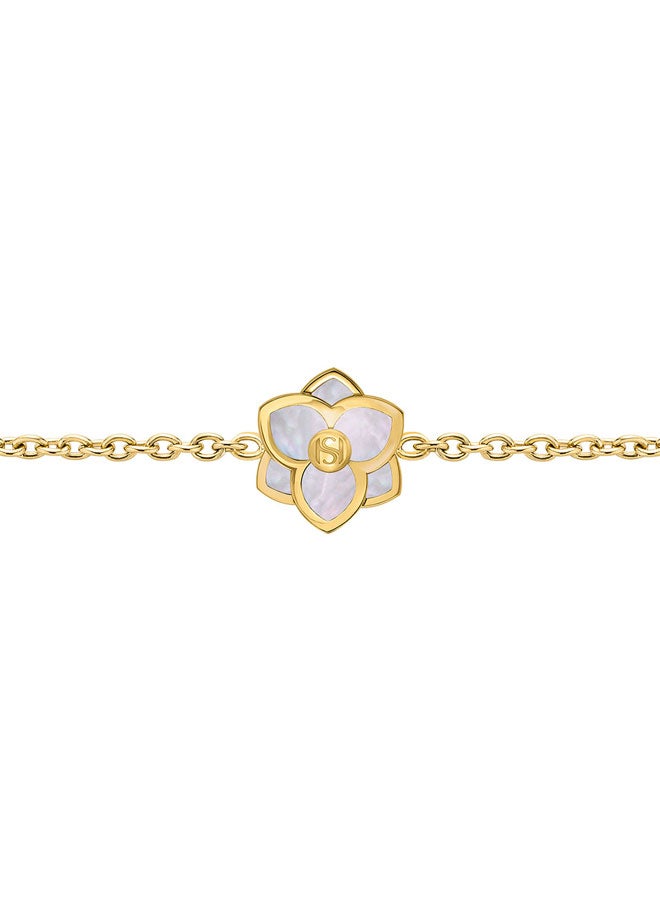 Saint Honore Paris سوار برج ماف بزهور مطلية بالذهب، إكسسوار فاخر مصمم - Image 3