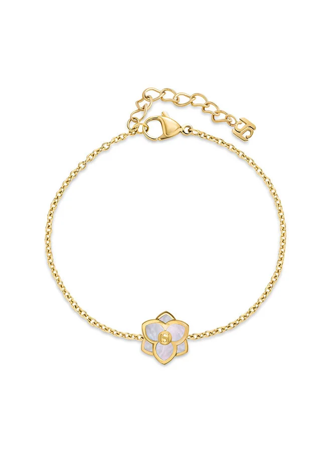 سانت هونور Burj MOP Flowers Motif Gold Plated Bracelet Designer Luxury Accessory