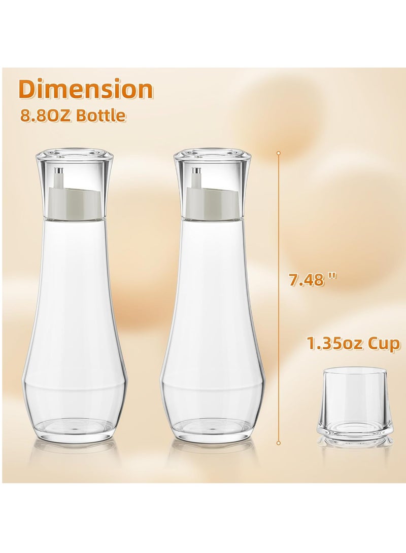 جنرال Glass Mouthwash Dispenser for Bathroom, 8.8OZ Mouth Wash Container Bottle with Lid Cup,Refillable Glass Mouth Wash Decanter,  Small Clear Decanter for Countertop,2 Pack  - Image 4