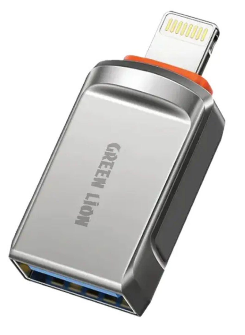 GreenLion OTG 2.0 Adapter, USB-A to USB-C, Long-term Use, Wide Compatibility, 480Mbps High Transfer Speed, Zinc Alloy Shell - Gray  - Image 1