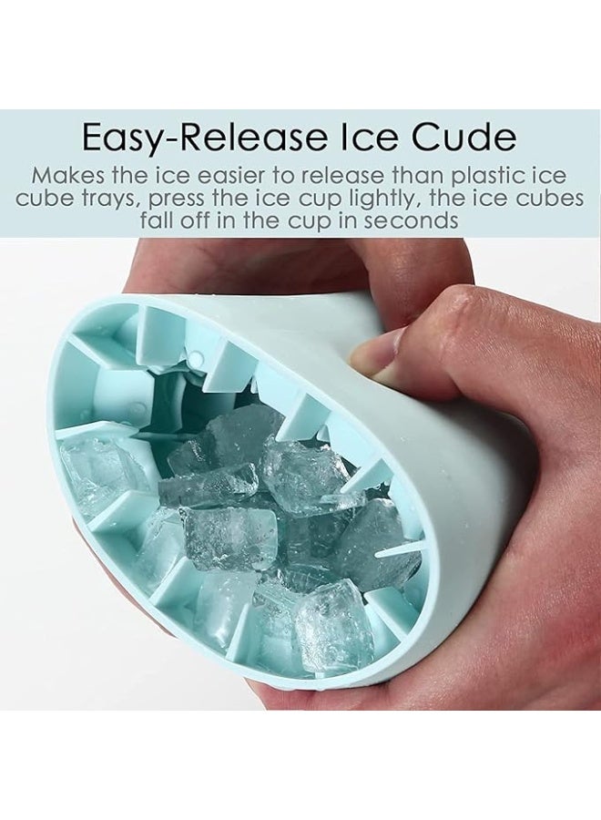 Silicone Small Ice Cube Trays with Lid, Cylinder Ice Cubes Mold for 60 Ice Cubes Make, Food Grade Squeeze Easy-Release Mini Ice Maker Cup - 2 Packs - Image 3