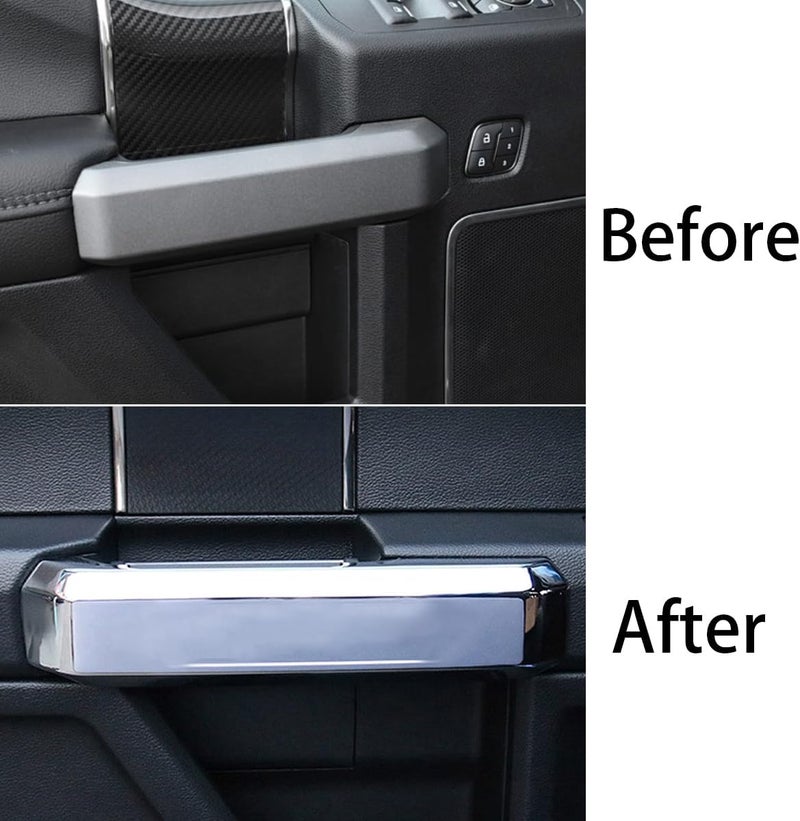 Keptrim Inner Door Handle Covers Trim for Ford F150 2015 2016 2017 2018 2019 2020, ABS Chrome, 4pcs - Image 2