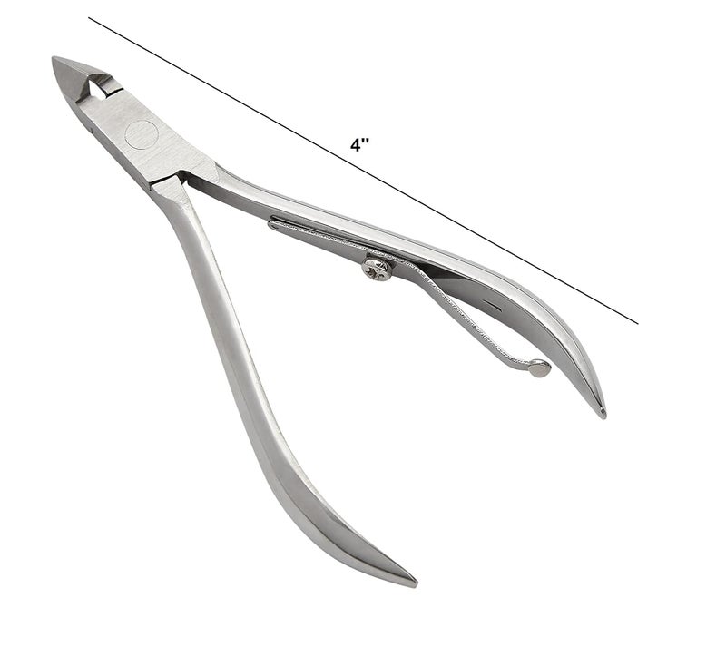 PROSCO 4'' Cuticle Cutter Trimmer Extremely Sharp Cuticle Nippers Stainless Steel Clippers Cutter Remover Pedicure Manicure Nail Tool - Image 1