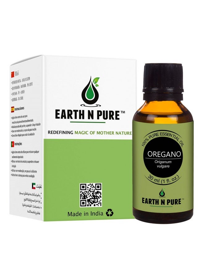 إيرث آند بيور زيت الأوريجانو العطري من Earth N Pure غير مخفف، طبيعي وذو درجة علاجية مع قطارة زجاجية - 30 مل  - Image 1