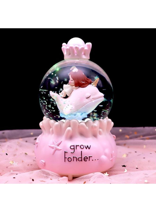 Mermaid Carriage Crystal Ball Music Box Rotating Hair Ocean Wind Room Ornaments Advanced-Color:65d Medium Size A [hand-cranked Snow]-Size:Luxurious Packaging + Greeting Card + Handbag [written Greeting Card] - Image 1