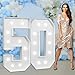 imprsv Marquee Numbers Large 50thBirthday Decorations 4ft Light Up Number Party Decor 50 Year Old Women and Men Birthday Decoration Backdrop Anniversary Cardboard Big Mosaic Balloon Frame Number 50 - Image 3