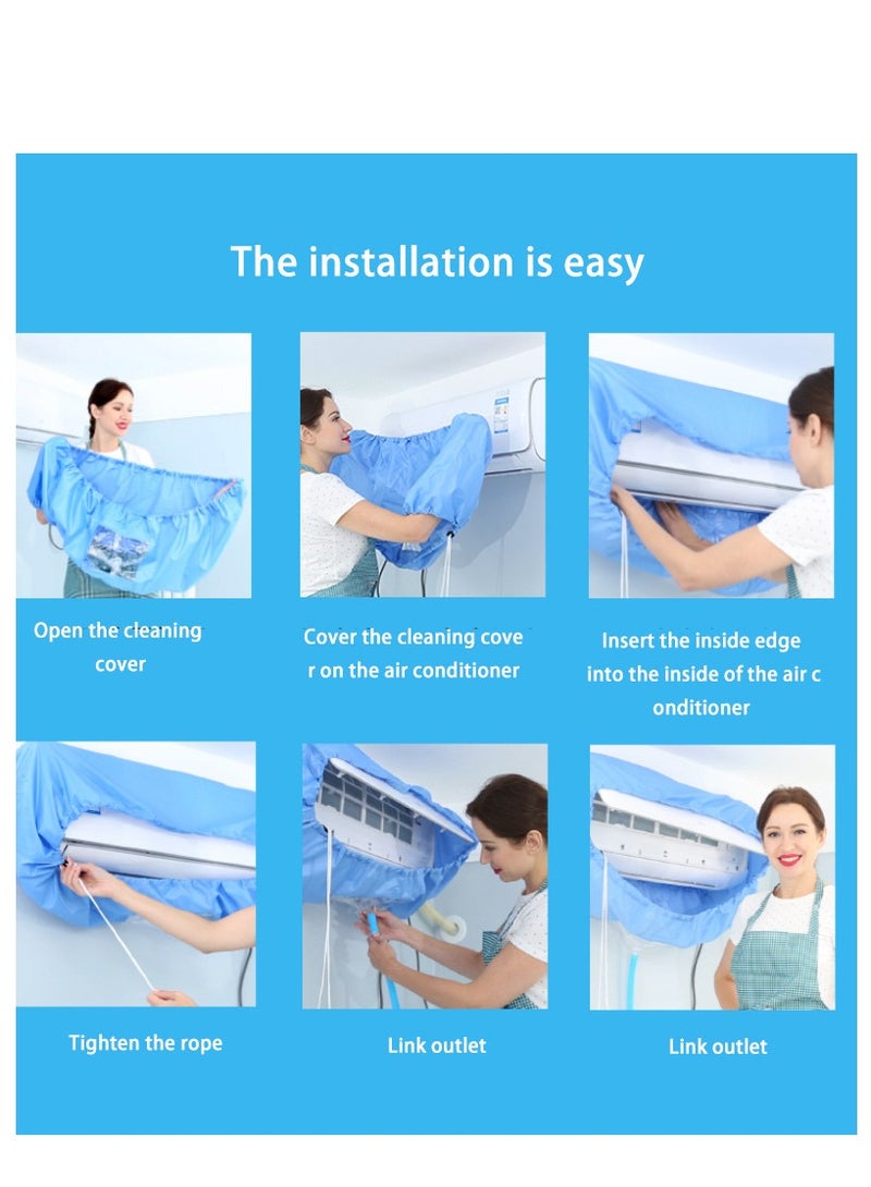 Loquat Waterproof Air Conditioner Cleaning Cover ,Wall Mounted Air Conditioning Dustproof Cover Service Bag for 1-2P,Wine Red - Image 2