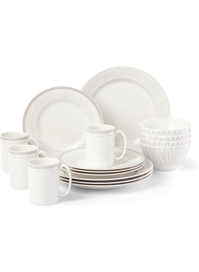 Kate Spade New York مجموعة أدوات المائدة كيت سبيد نيويورك شارلوت ستريت ويست 16 قطعة - Image 1