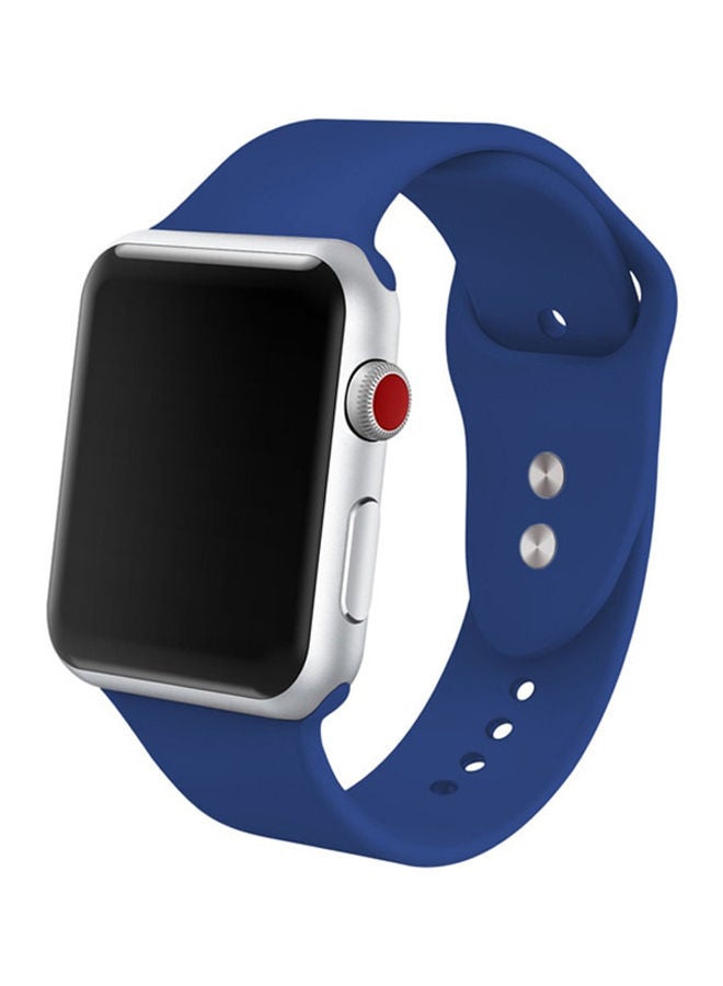 NIBEMINENT Soft Silicone Replacement Sport Band For Apple Watch Series 3/2/1 Sea Blue