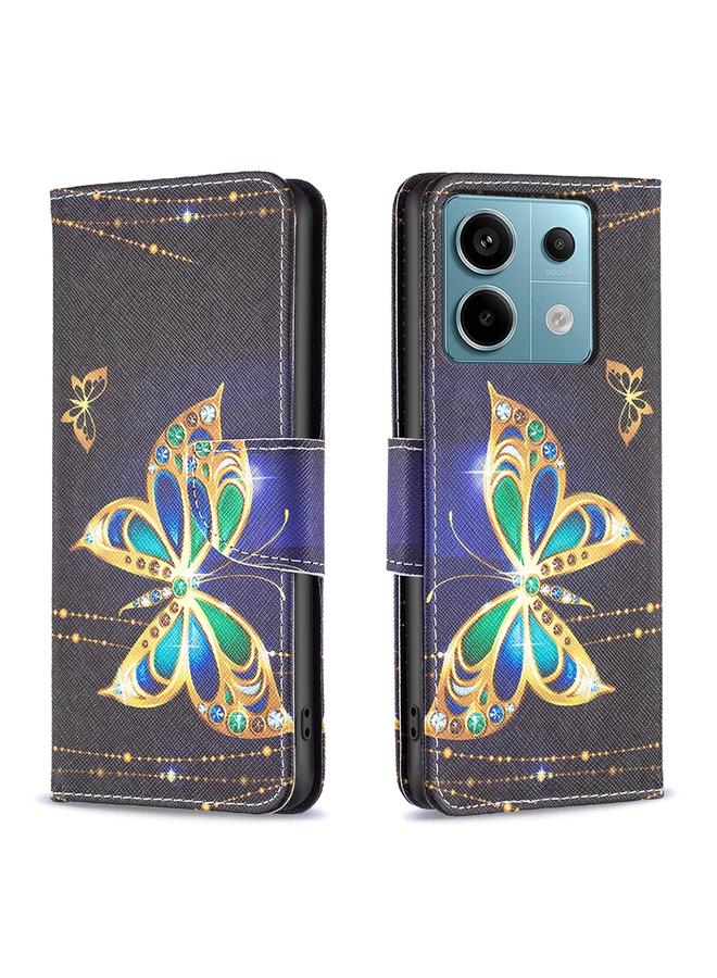 The Bros Case For Xiaomi Redmi Note 13 Pro 4G Global Colored Drawing Pattern Leather Phone Case