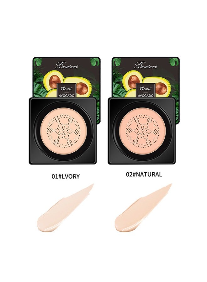 OCHEAL Avocado Moisturizing Conceal Beauty  Cushion Cream,  Mushroom Air Cushion Concealer Moisturizing Foundation Primer Makeup Cream All Day Nude Foundation Even Skin Tone Makeup Base Moisturizing - Image 5