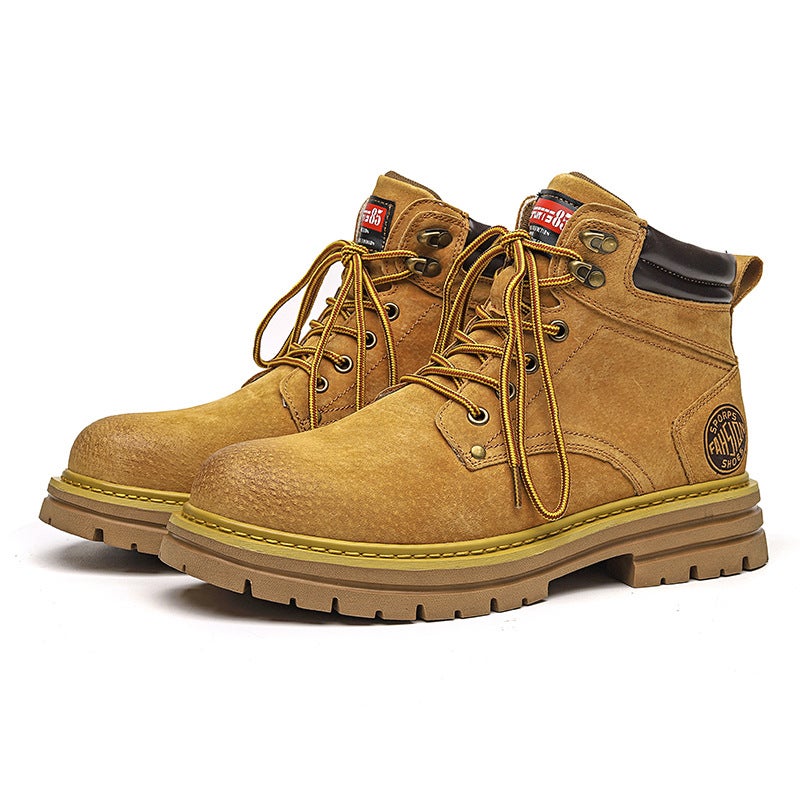 Martin Boots Thick-Soled Height-Increasing Lovers Outdoor Tooling Leather Boots British Fashion Street Retro Mid-Top Trendy Shoes - Image 1