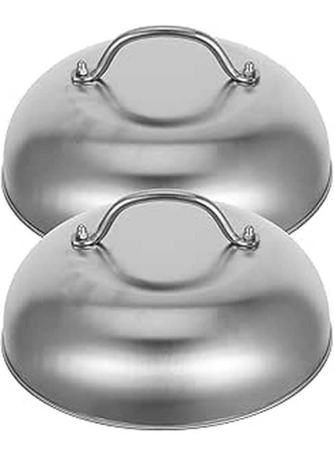 Universal 9 Inch Stainless Steel Pot Covers 2 Pack Heavy Duty Frying Pan And Wok Lids - Image 1