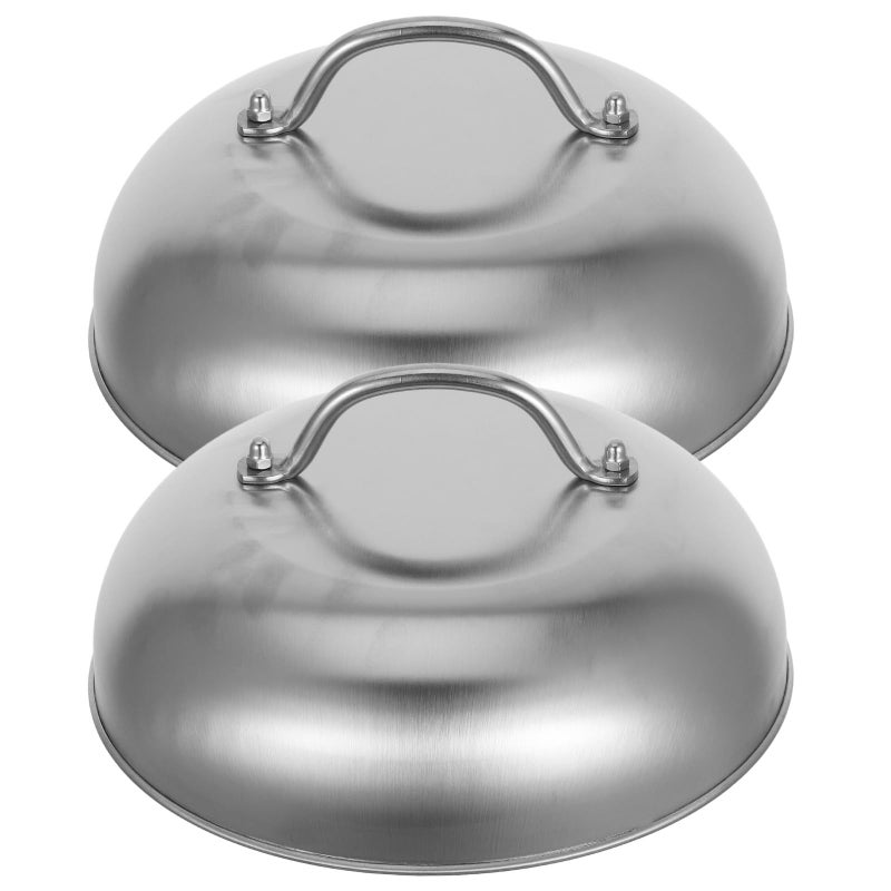Universal 9 Inch Stainless Steel Pot Covers 2 Pack Heavy Duty Frying Pan And Wok Lids - Image 2