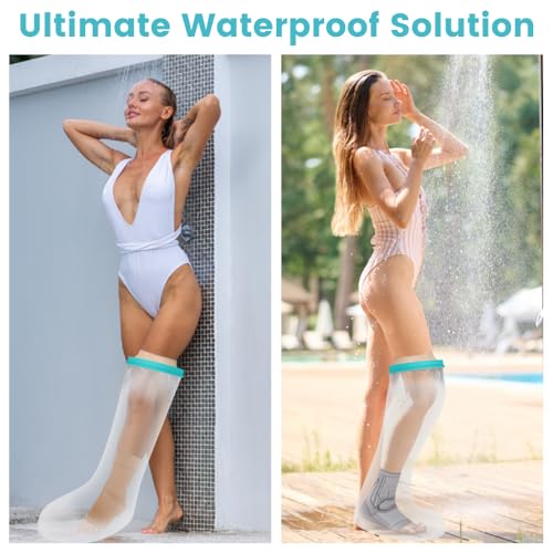 CIVJET Cast Covers for Shower Leg, Waterproof Cast Cover for Showering, Cast Protector for Shower Leg Adult, Shower Boots for Foot after Surgery, Knee, Ankle, Foot (Diameter - 9.8") Extra Large - Image 2