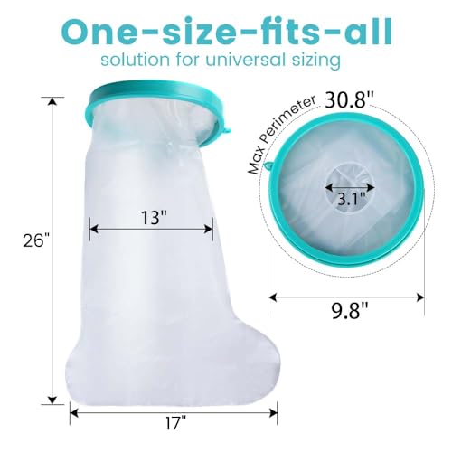 CIVJET Cast Covers for Shower Leg, Waterproof Cast Cover for Showering, Cast Protector for Shower Leg Adult, Shower Boots for Foot after Surgery, Knee, Ankle, Foot (Diameter - 9.8") Extra Large - Image 3