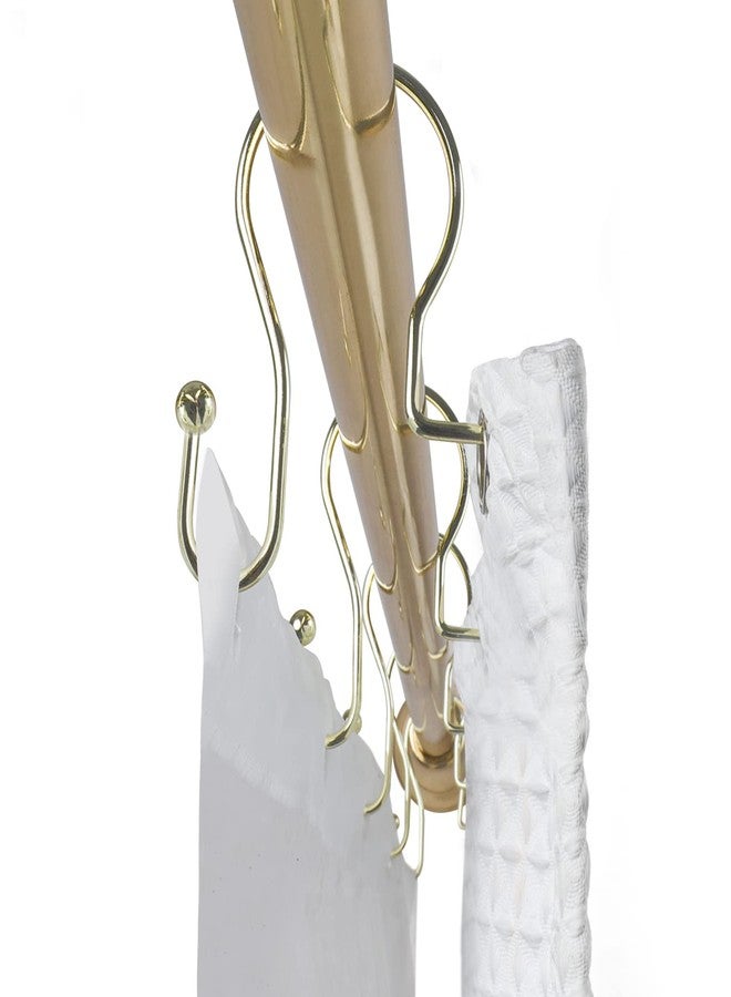 اليوتوبيا ألي خطافات ستارة حمام يوتوبيا آلي، خطافات ستارة حمام مزدوجة، تصميم كريستالي، طقم من 12 قطعة ذهبية - Image 2