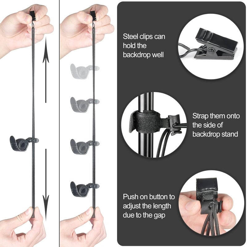 EMART 4.5 inch Heavy Duty Spring Clamps 6Pcs and Background Clips 8Pcs for Photo Studio,Photography, Muslin, Canvas, Paper, Fabric, Chromakey Screen - Image 4