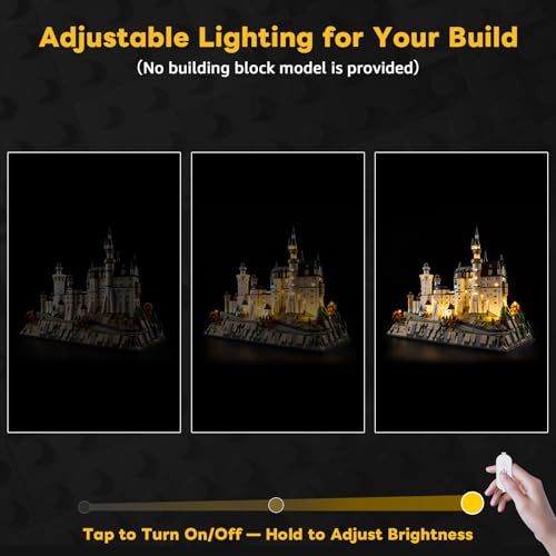 Kyglaring LED Light Kit Compatible with Lego Neuschwanstein Castle 21063 Building Blocks Upgraded Touch Control Dimming Lights Only Model Not Included Touch Version - Image 5