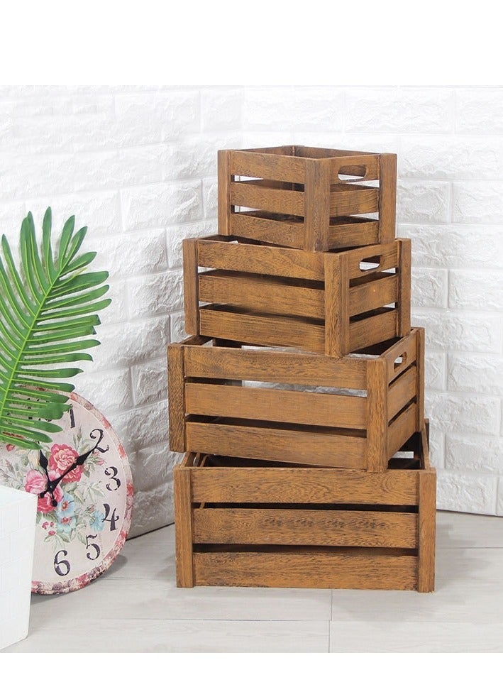 FFD Wooden Storage Crates 4-Pieces - Image 1