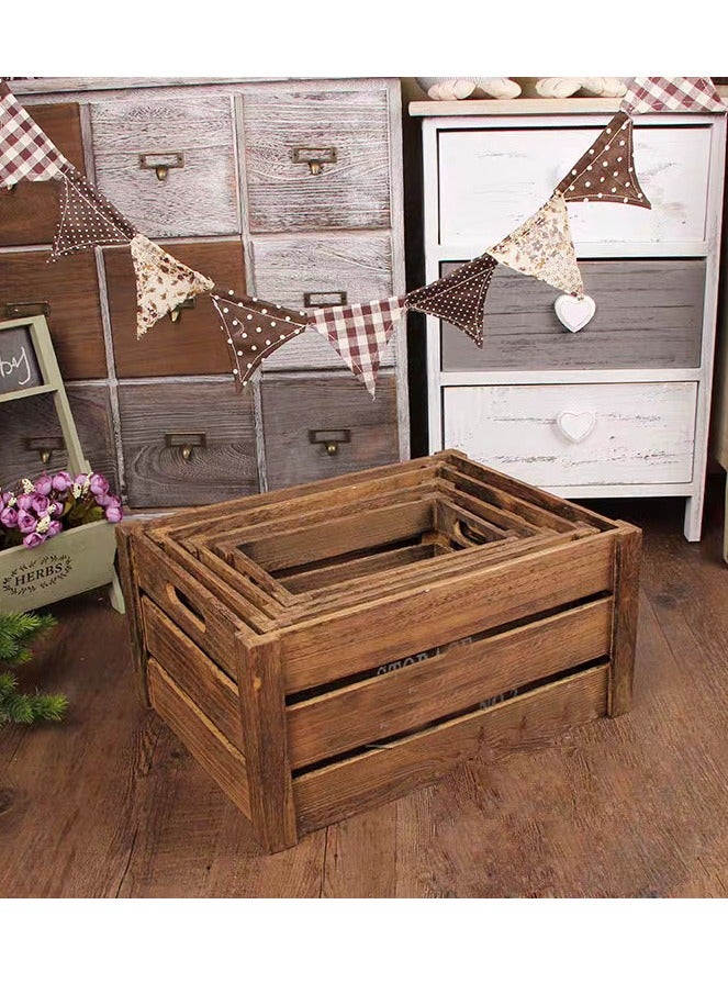 FFD Wooden Storage Crates 4-Pieces - Image 4