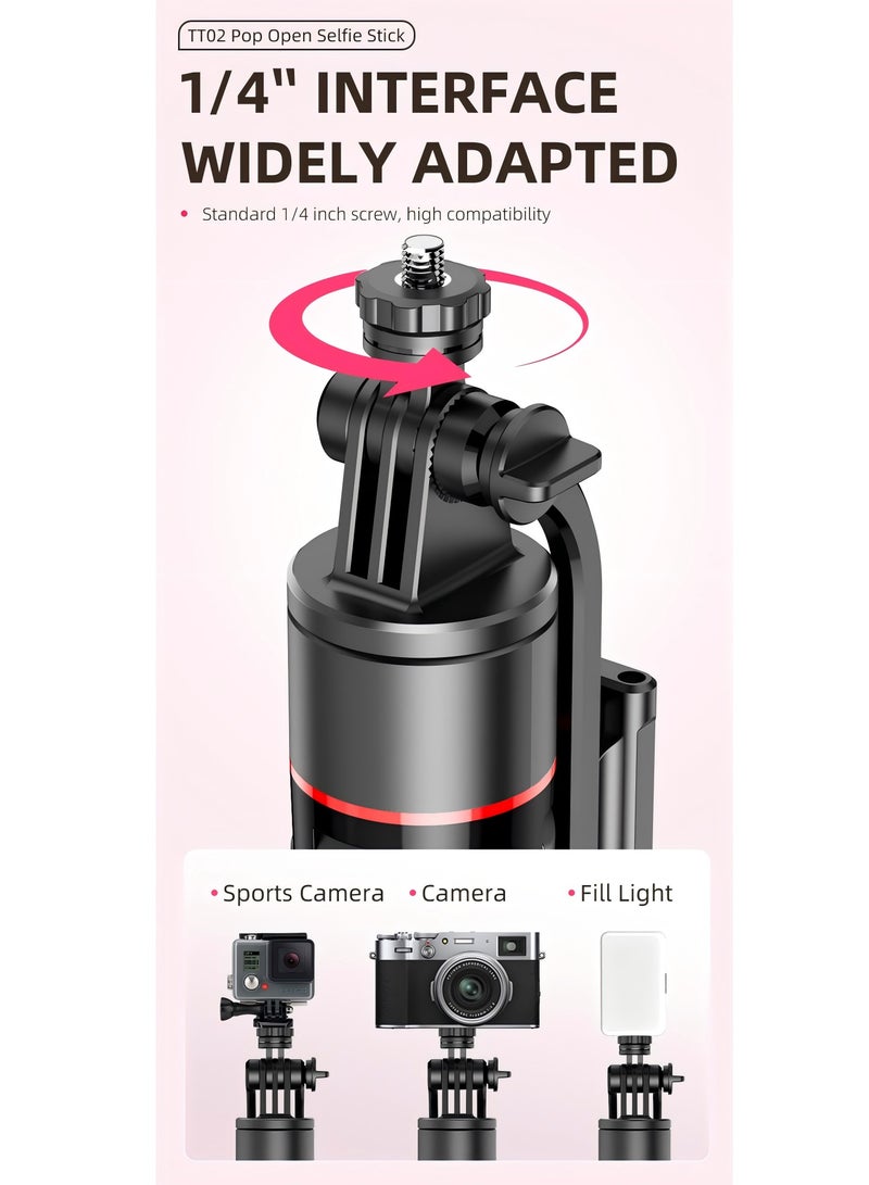 68.89“（1.75m） All-in-one Auto Pop Open Tripod Magnetic Remote Detachable phone clip Tripod Selfie Stick  - Image 4
