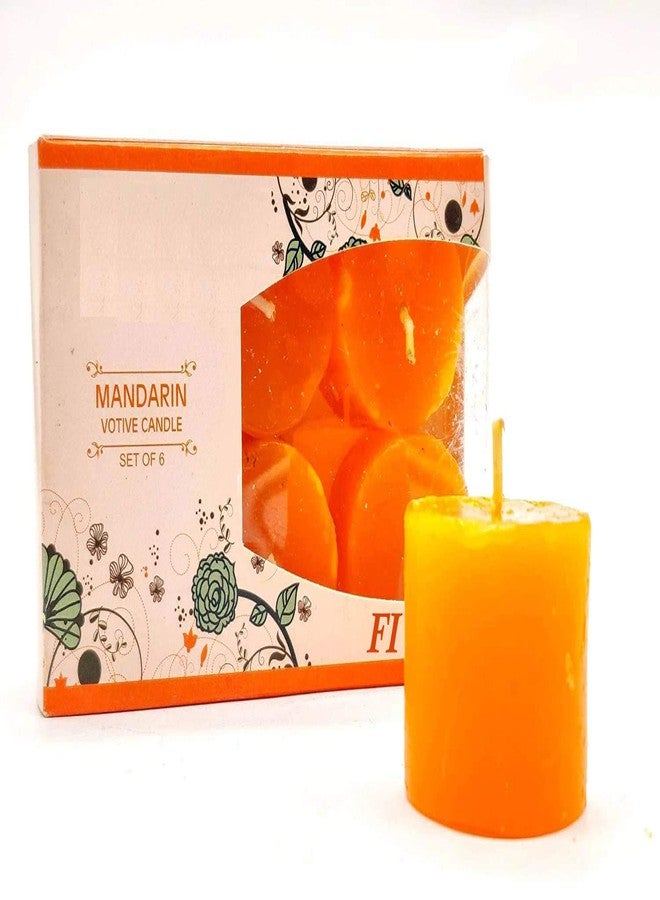 FIVON Scented Paraffin Wax Votive Candles with Fragrances (Mandarin) (12) - Image 2