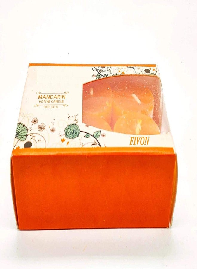 FIVON Scented Paraffin Wax Votive Candles with Fragrances (Mandarin) (12) - Image 4