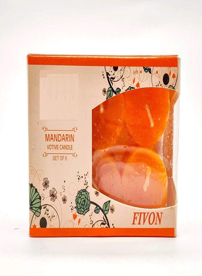 FIVON Scented Paraffin Wax Votive Candles with Fragrances (Mandarin) (12) - Image 3