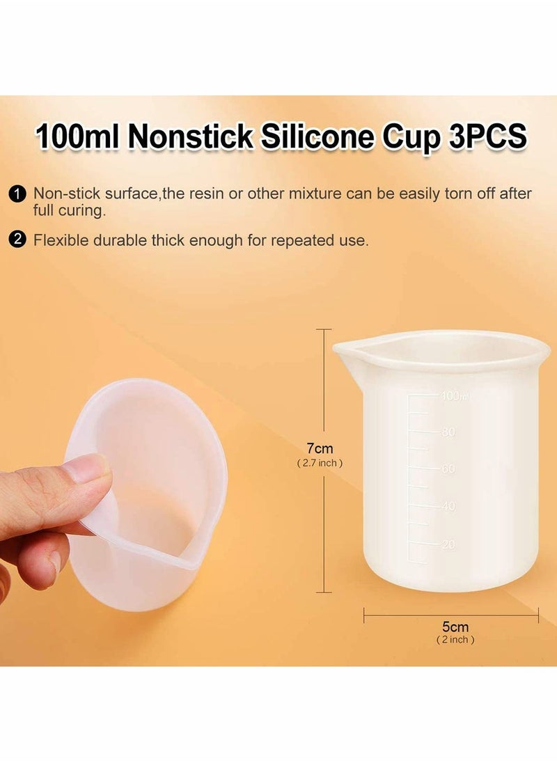 Generic 3Pcs Mixing Cups for Resin Silicone Measuring Cups - Mixing Resin Stain Epoxy Paint Silicone Measuring Cups for Resin 100ml Mixing Cups Mixing Cups for Resin Silicone Measuring Cups  - Image 5