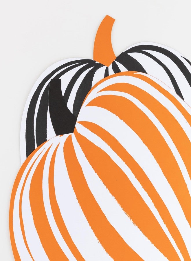 Meri Meri Halloween Stripe Pumpkin Placemats (Pack of 12), 16 x 15.375, Disposable Oversize Halloween Table Decorations - Image 3