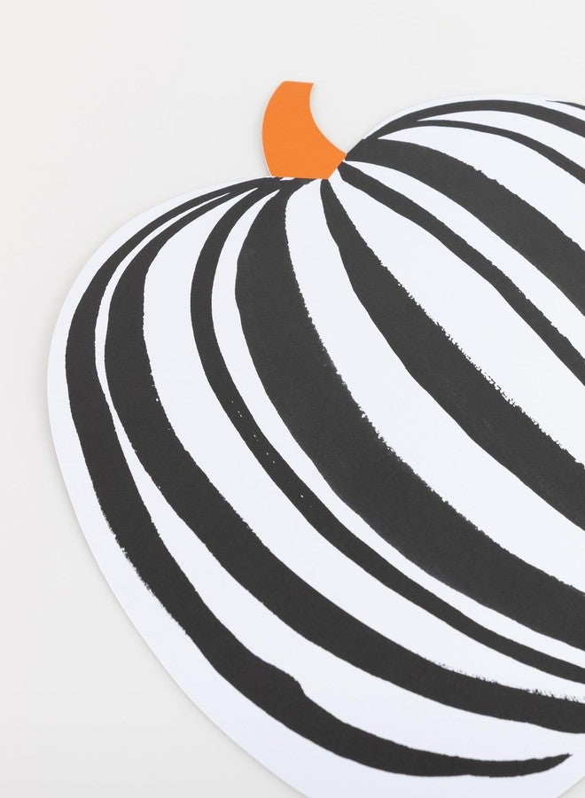 Meri Meri Halloween Stripe Pumpkin Placemats (Pack of 12), 16 x 15.375, Disposable Oversize Halloween Table Decorations - Image 2