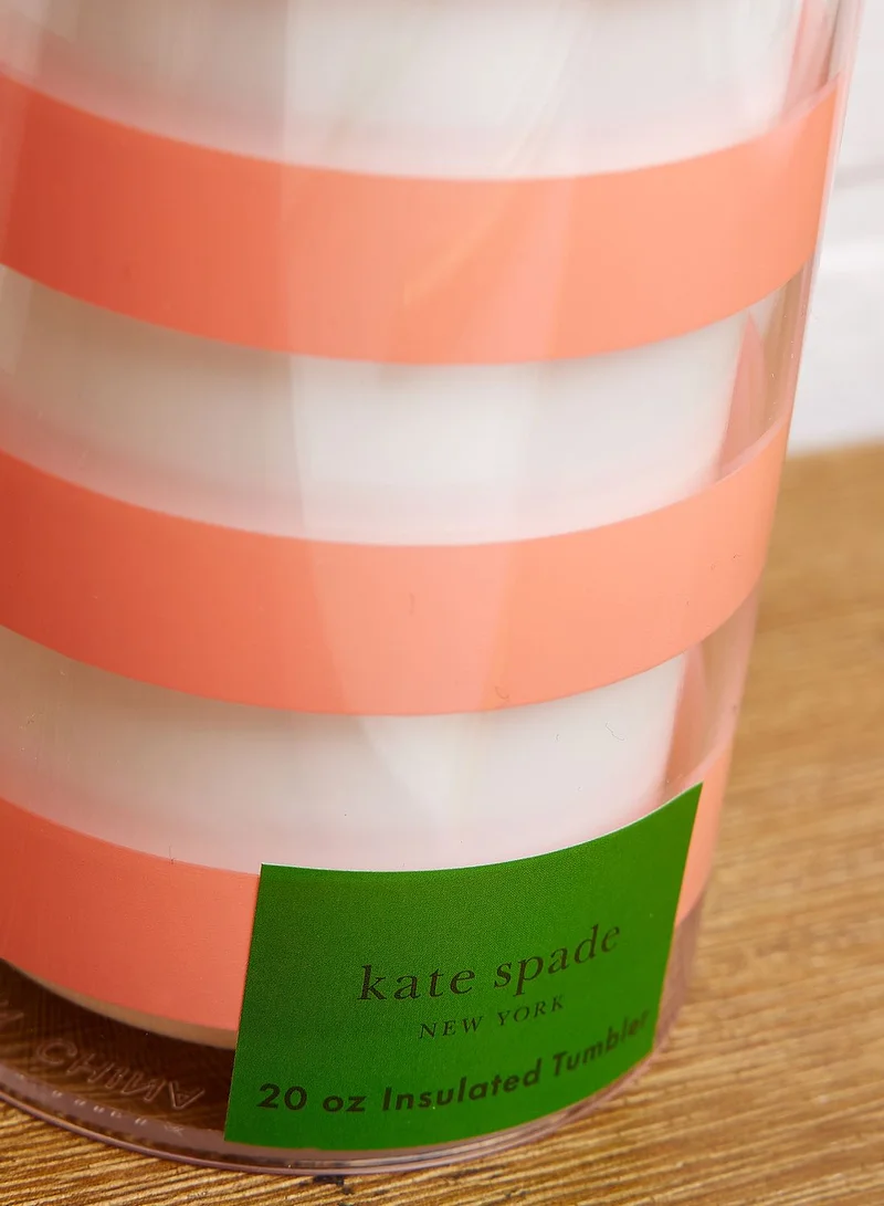 Kate Spade Acrylic Tumbler With Straw, Terrace Stripe
