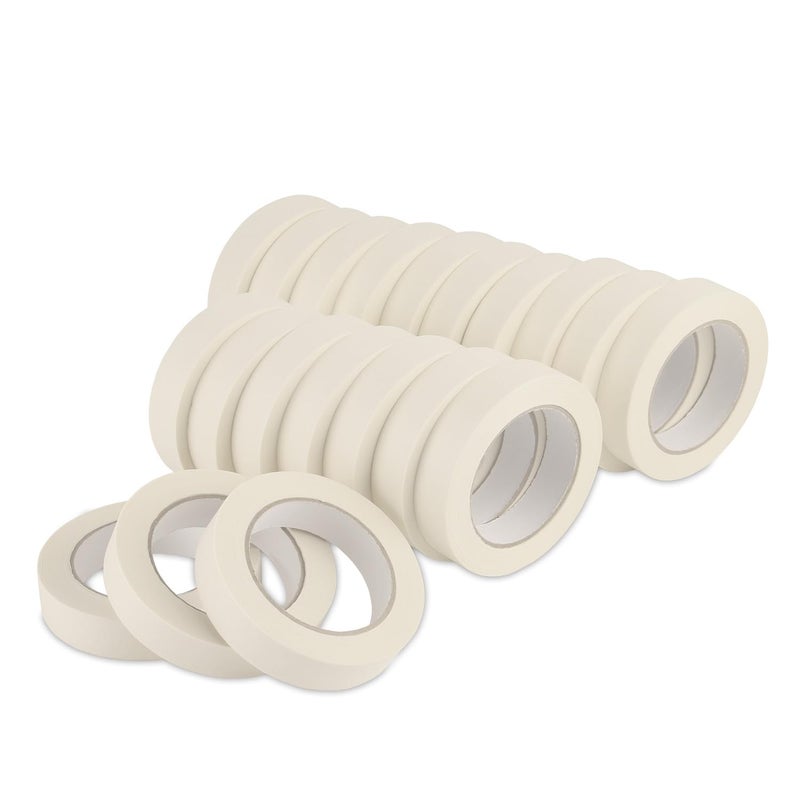 Lichamp Masking Tape 1 inch 20 Pack General Purpose Beige White Masking Tape 1 inch x 55 Yards x 20 Rolls 1100 Total Yards