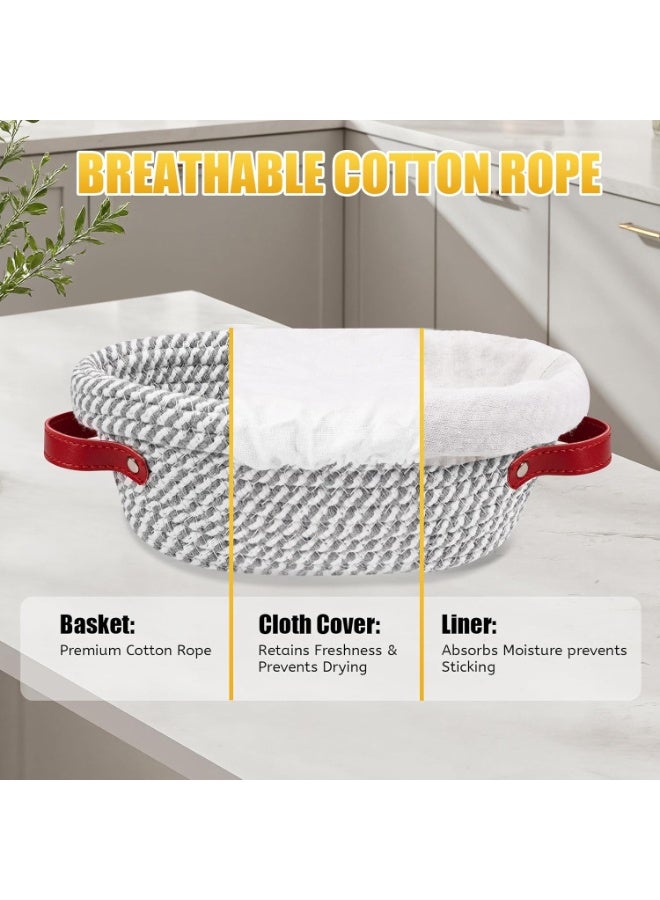 Relex Bread Proofing Baskets sets, 9" Round Sourdough Banneton & 10" Oval Dough Rising Basket with Liner and Cover, Professional Bread Baking Supplies for Home Bakers Artisan Sourdough Starters - Image 3