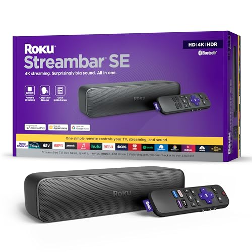 Roku Streambar SE | 2-in-1 TV Soundbar with Built-in 4K/HD/HDR Streaming, Premium Speakers, & Enhanced Speech Clarity for Crisp, Clear Dialogue - Quick Guided Simple Setup - Image 1