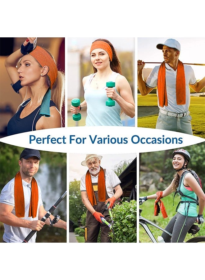 GROIC عبوة من منشفتين للتبريد، منشفة رياضية مثلجة للرقبة، مجموعة تجفيف سريع من الألياف الدقيقة ناعمة وقابلة للتنفس للرياضة، صالة الألعاب الرياضية، اليوغا، التخييم، الجري، اللياقة البدنية 100 * 30 سم - Image 5