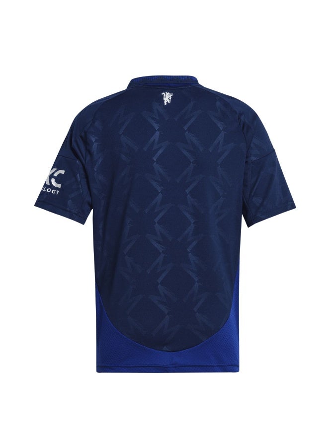 Adidas Mufc A Jsy Y Blue Football Jerseys For Kids Unisex 128 - Image 3