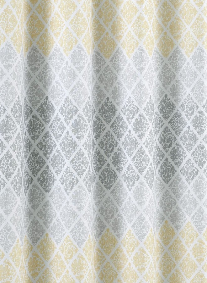 Lush Decor Medallion Ombre Shower Curtain, 72" x 72", Yellow & Gray - Image 3