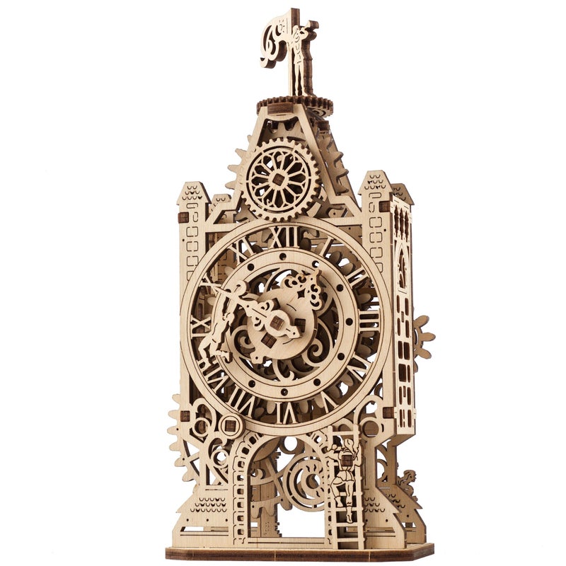 UGEARS Old Clock Tower 3D Wooden Puzzles for Adults - Wooden Model Kits for Adults Clock Kit for Do It Yourself Wood Building Kit for Adult Mechanical Puzzle Brain Teaser, Hobby Set - Image 1