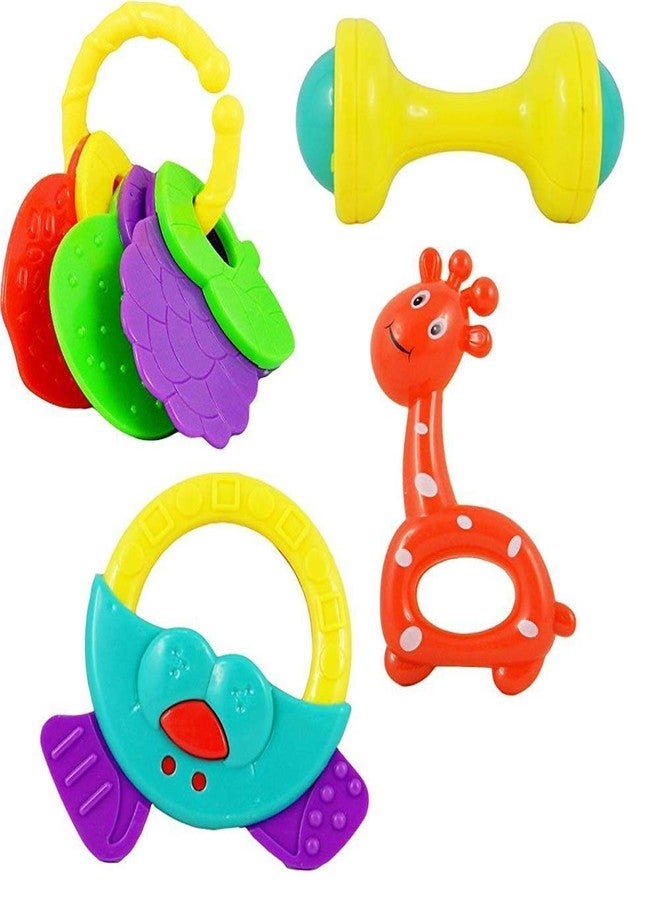 ARNIYAVALA Baby Rattle Toys for Kids, Set of 4 Pcs - Colourful Lovely Attractive Rattles and Teether for Babies, Toddlers, Infants & Children Rattles Rattle Toys for Infants - Image 1