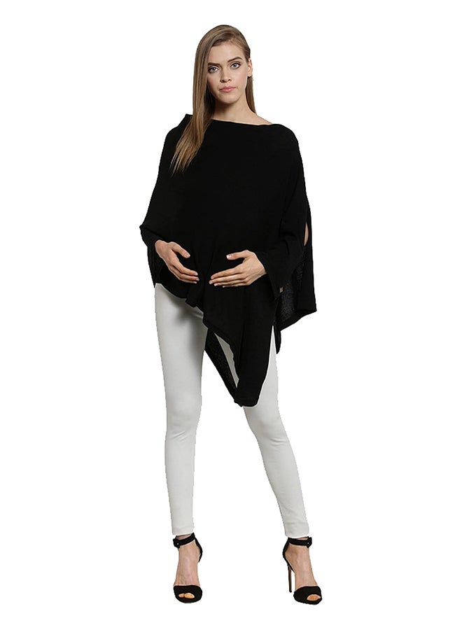 Nurtur Nurtur Cotton Nursing Maternity Poncho For Breastfeeding in Car, Plane or Public Places – Light and Breathable Cotton Fabric, 100% Privacy, Universal Fit, Black  - Image 1
