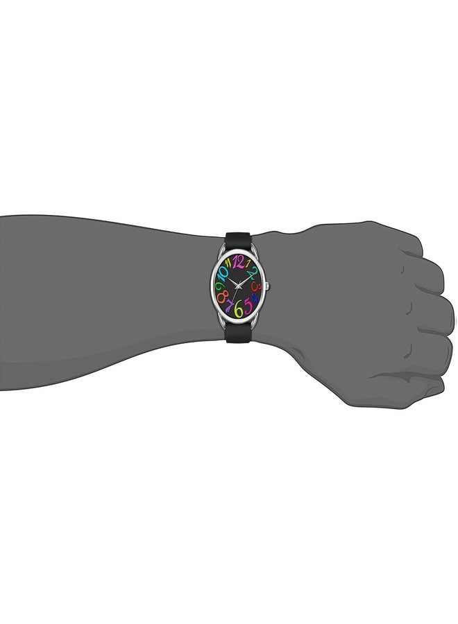 Bisley 38MM Women Watch Big Arabic Numbers Dial Easy to Read Black Silicone Strap Watch - Image 5