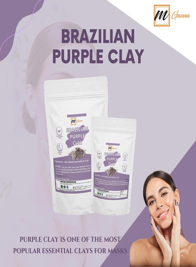 mGanna 100% Natural Brazilian Purple Clay Powder for Face packs, Creams and Soaps and other Cosmetic Formulations 0.5 lbs / 227 gms - Image 4